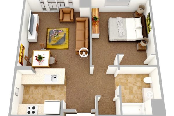 1 bedroom home design