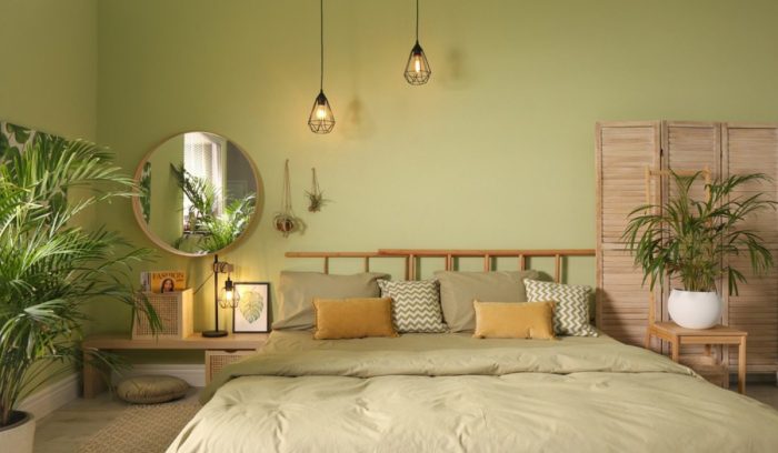 Green bedroom design ideas