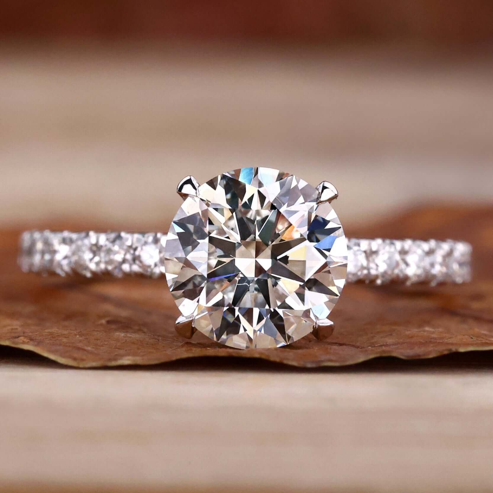 Round Lab Grown Diamond Halo - Split Shank Engagement Ring
