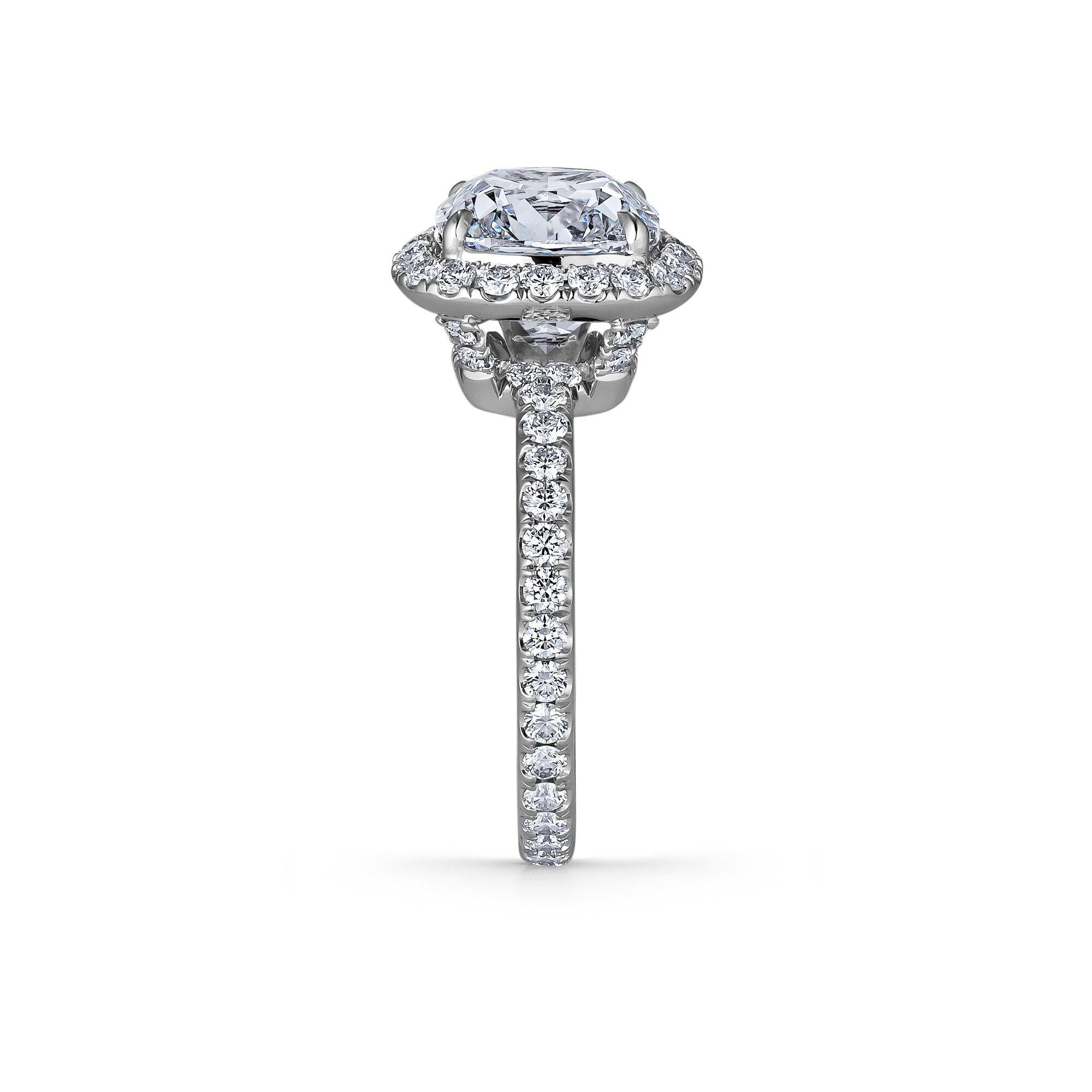 Harry Winston 4.01 Carat Emerald Cut Diamond Three-Stone Engagement ...