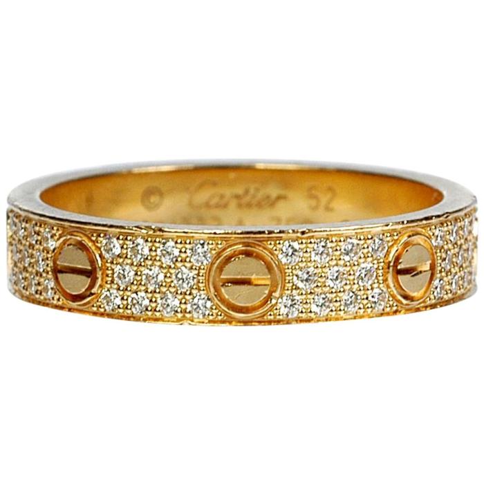 Vintage Cartier Diamond Band Ring For Sale at 1stDibs | vintage cartier ...