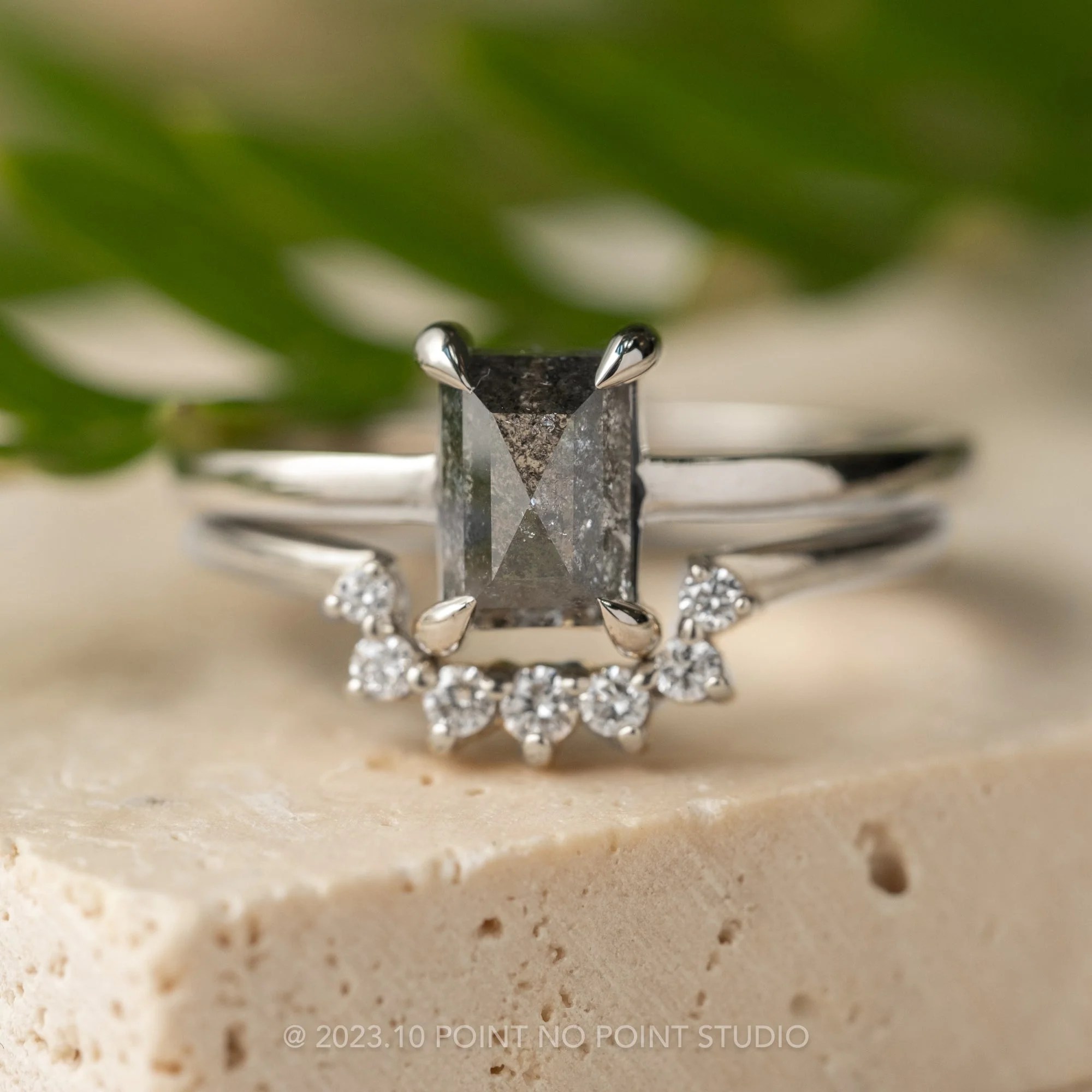 Black diamond square engagement rings