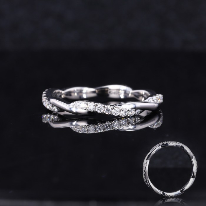 Petite twist diamond eternity ring