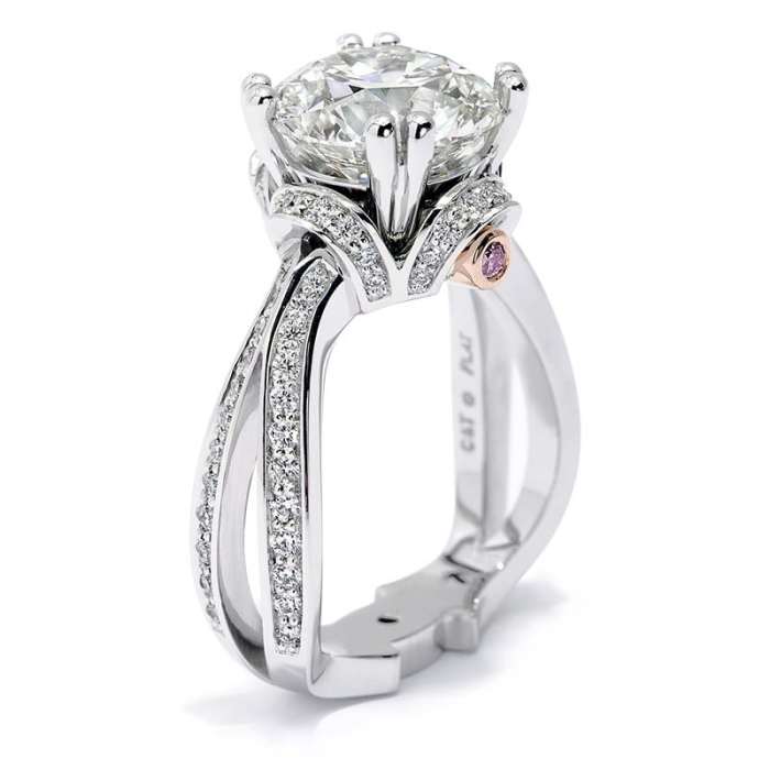 Evolve Round Brilliant Cut Diamond Platinum Engagement Ring