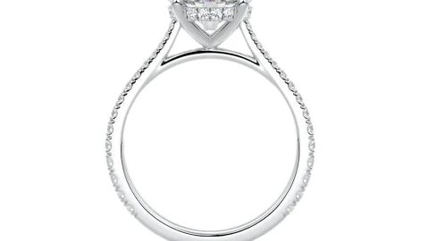 Round Cut Hidden Halo Diamond Engagement Ring – Infinity Diamond Jewellery