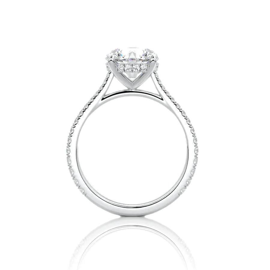 Round Cut Hidden Halo Diamond Engagement Ring – Infinity Diamond Jewellery