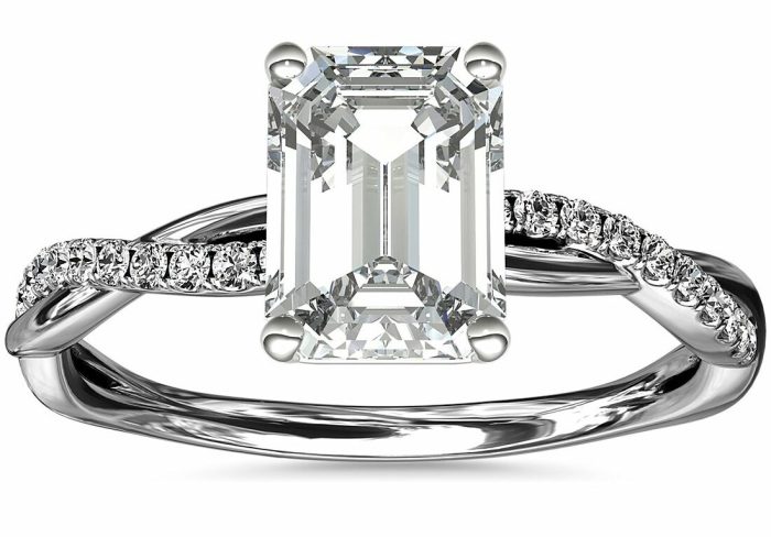 Classic Petite Twist Diamond Engagement Ring with Round Aquamarine in ...