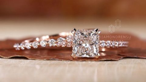 Princess cut lab diamond ring