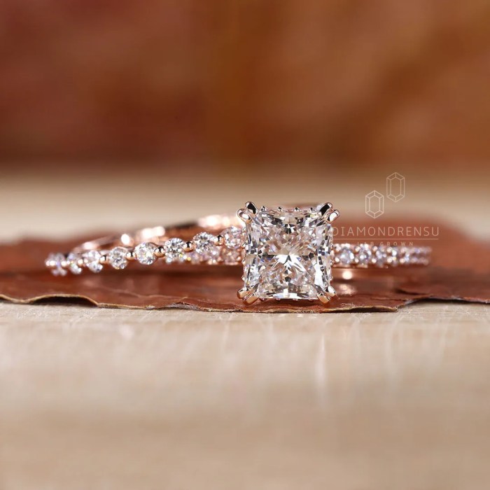 Princess cut lab diamond ring