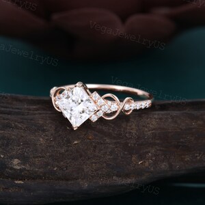 0.66 ct. Lab Grown Princess Cut Diamond with a 14K WG or WG Solitaire ...