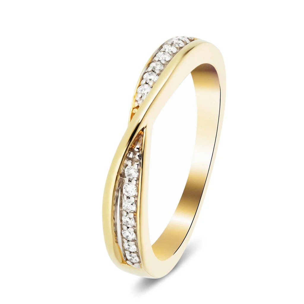 Twist Diamond Eternity Ring 0.10ct G/SI Quality in 9k Yellow Gold – All ...