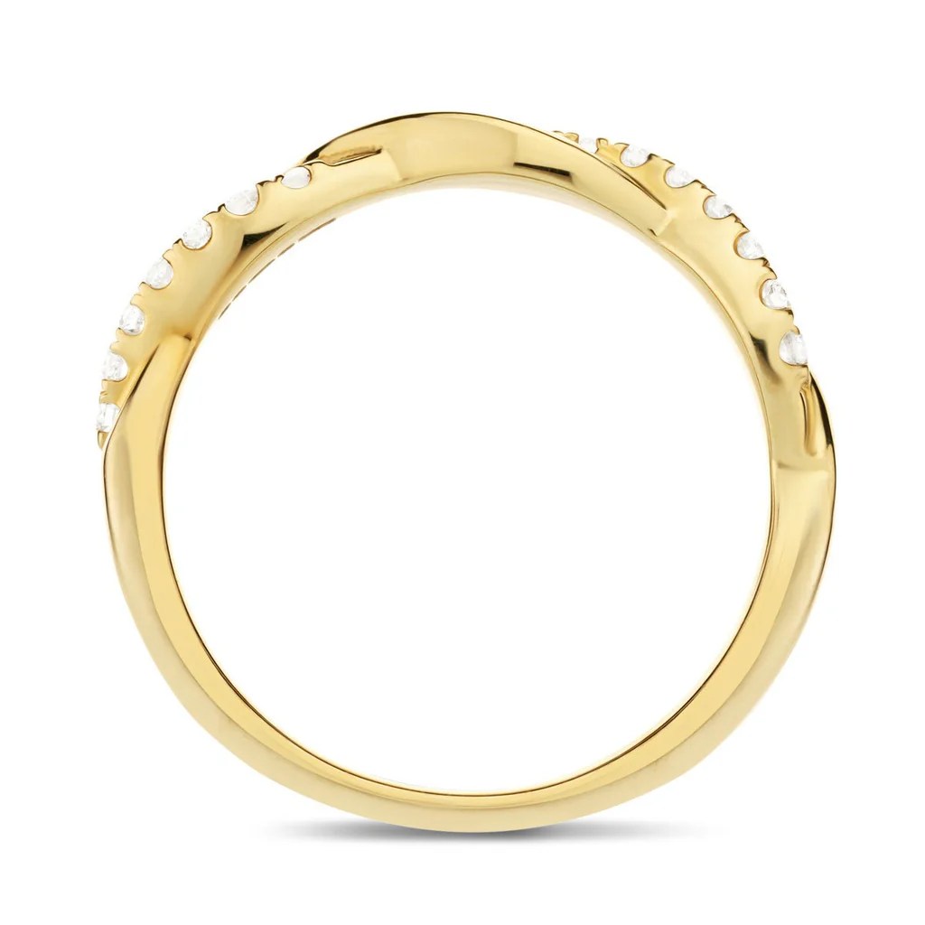 Petite twist diamond eternity ring